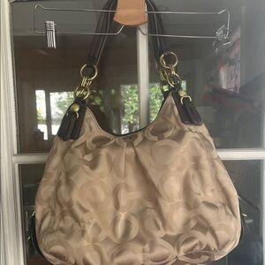 Coach Signature Shoulder Bag with Gold Hardware